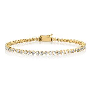 Glamour Pulse 14K (or 18k upon request) Yellow Gold Diamond Tennis Bracelet
